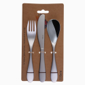 Children Cutlery Set 3-pcs. with Hanging card - Basic Alpha all mirror