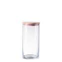 Úložná nádoba valec s dreveným vekom 1,88 lt. - Basic Kitchen