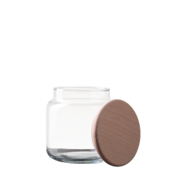 Sklenená nádoba s dreveným vekom 600 ml - Basic Kitchen