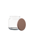Sklenená nádoba s dreveným vekom 600 ml - Basic Kitchen