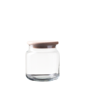 Sklenená nádoba s dreveným vekom 600 ml - Basic Kitchen