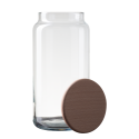 Storage jar with Wooden Lid 1.30 lt - Basic Kitchen