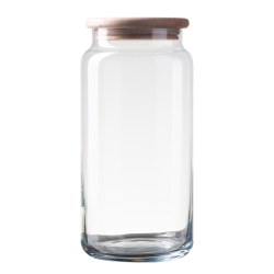 Sklenená nádoba s dreveným vekom 1,3 l - Basic Kitchen