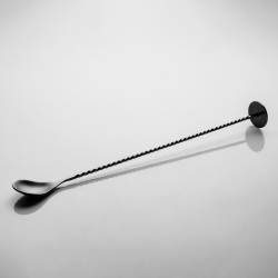 Barlöffel PVD schwarz matt 28 cm auf Hängekarton - Basic Bar