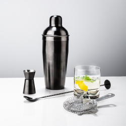Messbecher PVD schwarz matt 20 ml / 40 ml auf Hängekarton - Basic Bar
