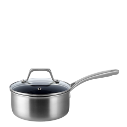 Saucepan Ø 16 cm, H: 7.5 cm with glass lid - Sirius Terra Triply Lunasol