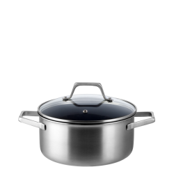 Casserole Ø 20 cm, H: 9.5 cm with glass lid - Sirius Terra Triply Lunasol