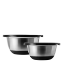 Mixing Bowl Set CNS 4pcs with Plastic Lid and Silikon Bottom - Basic Kitchen