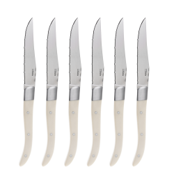 Steak Knife Set 6-pcs. in Box - Basic Country II white matt Lunasol