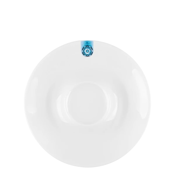 Coffee/Tea Saucer 15 cm — GAYA RGB white with Ornament blue