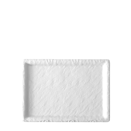 Tablett rechteckig 24,4 x 17,5 cm — Elements Melamin weiss (Flow)