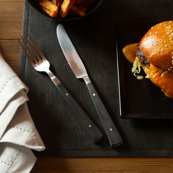 Placemat rectangle PVC anthracite — Elements Ambiente Leather Look