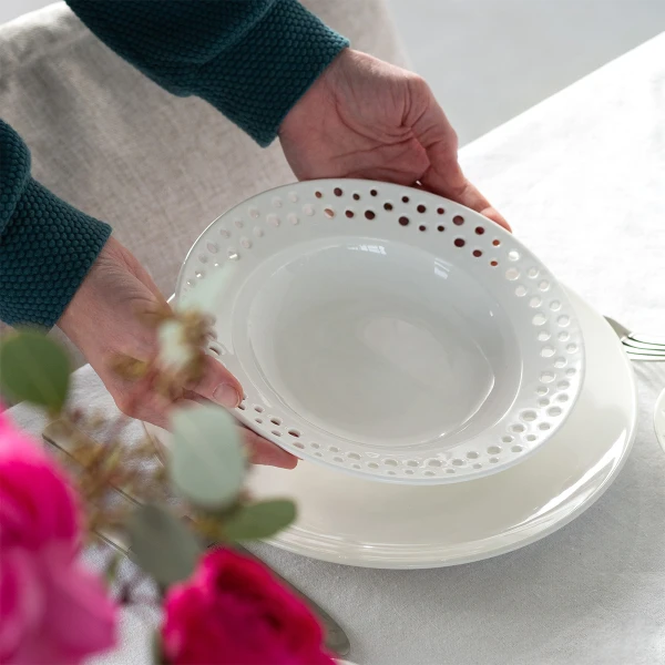Soup Plate 23 cm — FLOW Perforated white
