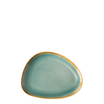 Plate oval 20.5 cm triangle — Gaya Sand turquoise Lunasol