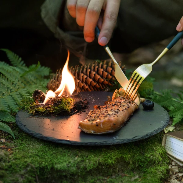 Okrúhly břidlicový podnos ø24 cm — FLOW Slate