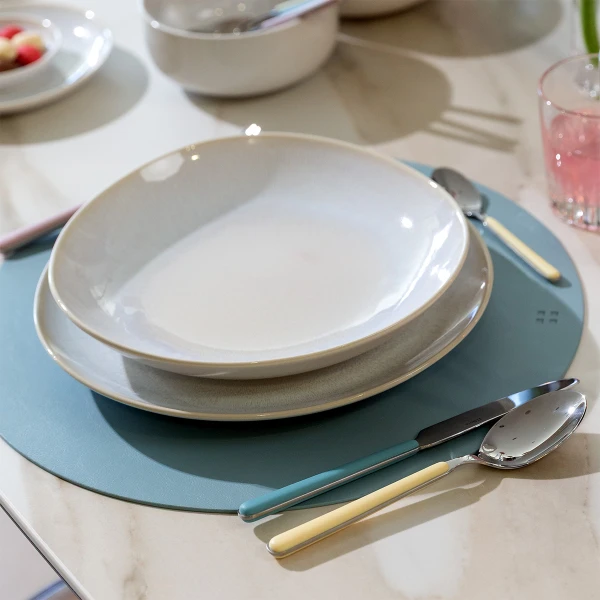 Tischset rund PVC hellblau ø 38 cm Elements Ambiente