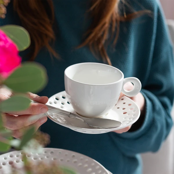 Mocca-Untere 12.5 cm FLOW Perforated weiss