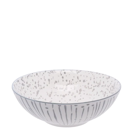 Miska na cereálie biela / svetlo-sivá 17,8 cm - Basic