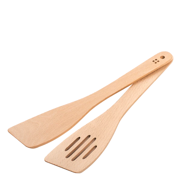 Spatula with slots and Spatula, Set-2 pcs. — BASIC Wooden