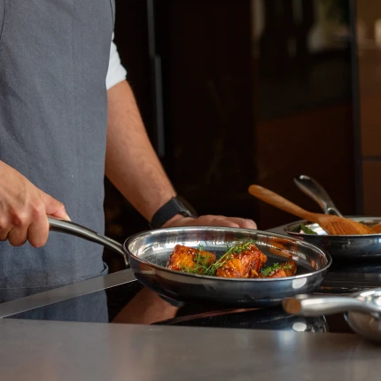 Fry Pan 28 x 5.0 cm non stick coating ILAG DURIT — Orion Expert with Profi-handle 5ply
