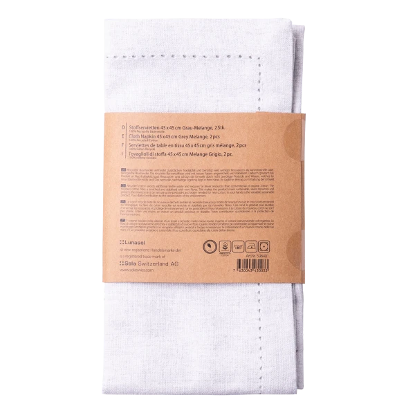 Látkové ubrousky 45 x 45 cm sivá melange, 2 ks. — BASIC Ambiente