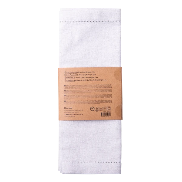 Stoff-Tischset 32 x 48 cm Grau-Melange, 2 Stk.