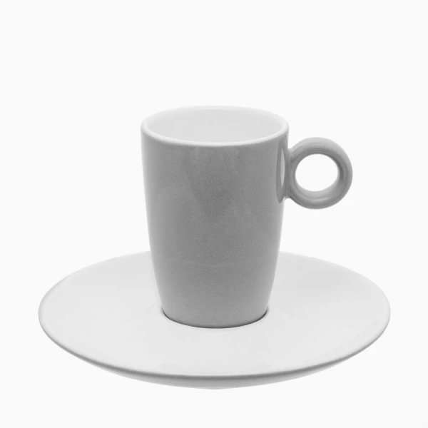 Kávová/čajová podšálek 15 cm — RGB bledošedý lesklý Lunasol