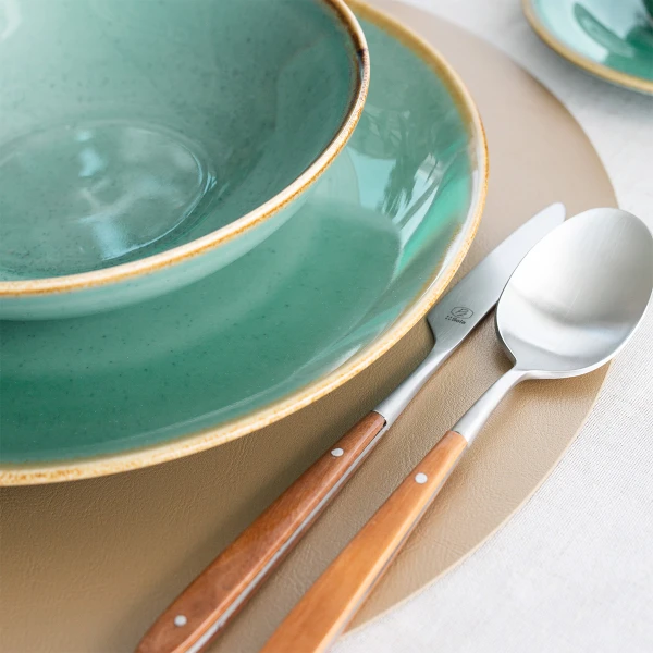 Flat Plate 28 cm — Gaya Sand turquoise Lunasol