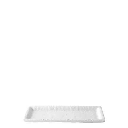 Tablett rechteckig 24,4 x 9,8 cm — Elements Melamin weiss (Flow)