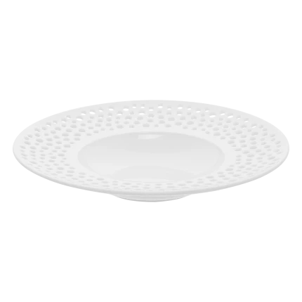 Gourmetteller tief 30 cm FLOW Perforated weiss