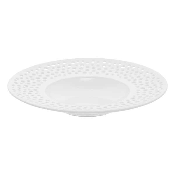 Gourmet plate deep 30 cm — FLOW Perforated white