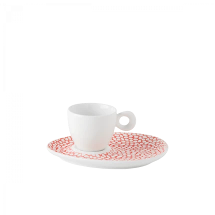 Mokka Untertasse Flow strukturiert skin/weiss