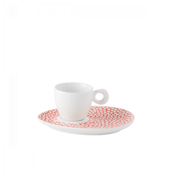 Mokka Untertasse Flow strukturiert skin/weiss