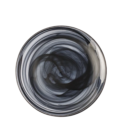 Teller flach schwarz 21 cm - Elements Glas