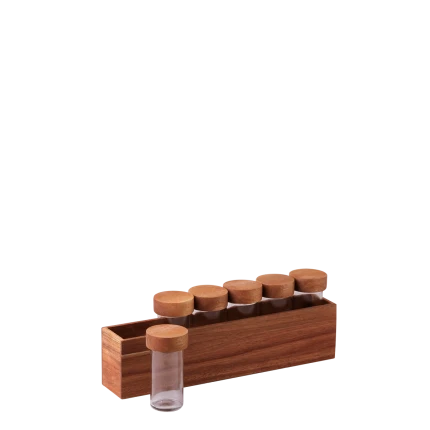 Gewürzregal Akazie 7-tlg. 32.9 x 6 x 11.6 cm - FLOW Wooden