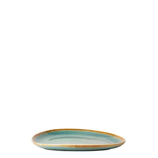 Plate oval 20.5 cm triangle — Gaya Sand turquoise Lunasol