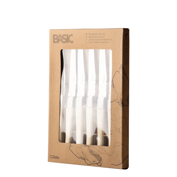 Steakmesser Set 6-tlg. in Box — Basic Country II weiss matt Lunasol