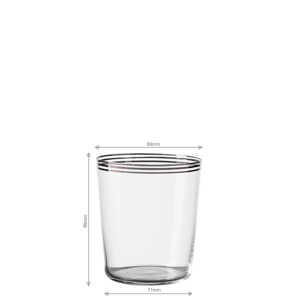 Tumbler 440 ml s 3 Platinovými proužky — 21st Century Glas Lunasol