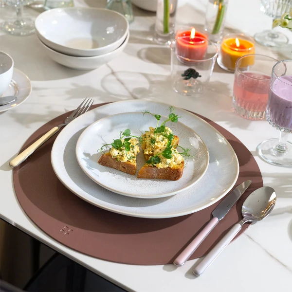 Placemat circle PVC old rose ø 38 cm — Elements Ambiente