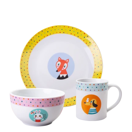 Animals Children Porcelain-Set 3 pcs — KIDS WORLD