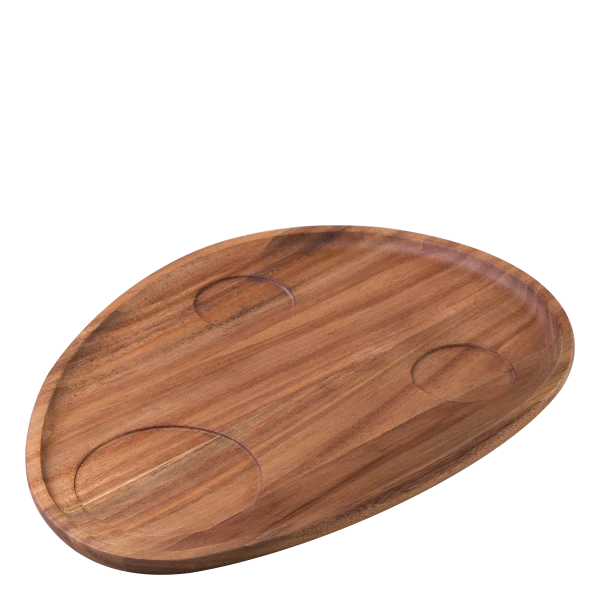 Tray triangle Acacia 35 x 25 x 1.6 cm with holes — FLOW Wooden