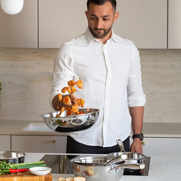 Chef pan ø28cm, 4.3 l — Orion Professional with Profi handle 5ply with Copper