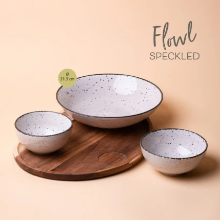 Set 4ks. Flowl — Gaya Atelier světle šedý stříkaný