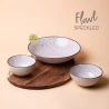 Set 4-tlg. Flowl — Gaya Atelier light grey speckled