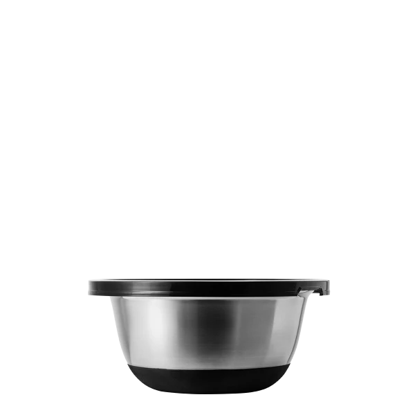 Mixing Bowl Set CNS 8pcs with Plastic Lid and Silikon Bottom — Basic Kitchen