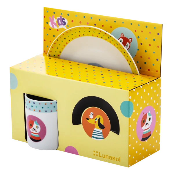 Animals Kinder Porzellan-Set 3-tlg. KIDS WORLD