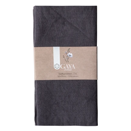 Cloth Napkin 50 x 50 cm Anthracite , 2 pcs — Gaya Ambiente
