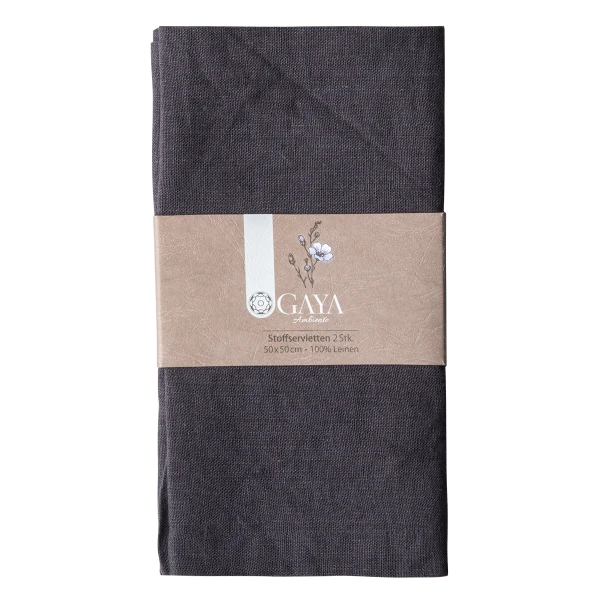 Cloth Napkin 50 x 50 cm Anthracite , 2 pcs — Gaya Ambiente