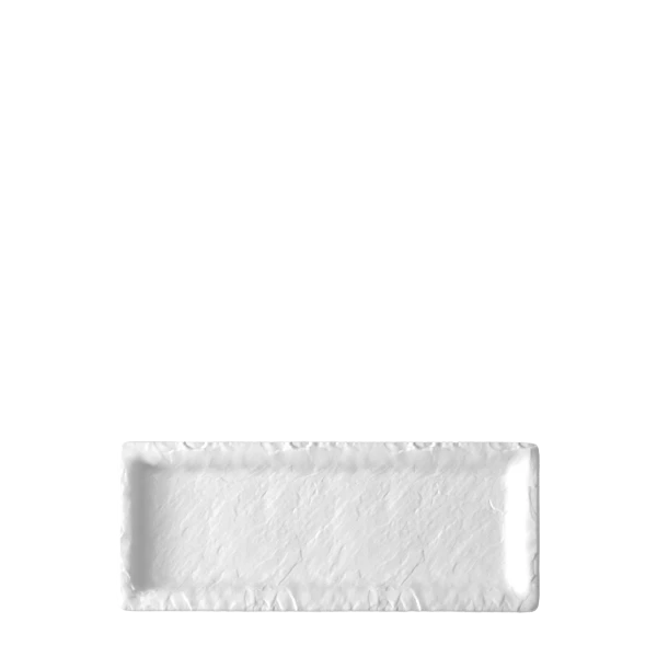 Tray rectange medium 24.4 x 9.8 cm — Elements Melamin white (Flow)