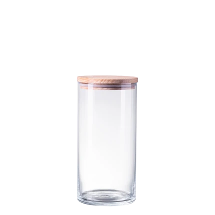 Vorratsglas Zylinder mit Holzdeckel 1.25 lt — Basic Kitchen